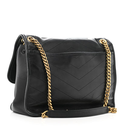 Saint Laurent Lambskin Matelasse Monogram Medium Niki Chain Satchel Black 3 of 11