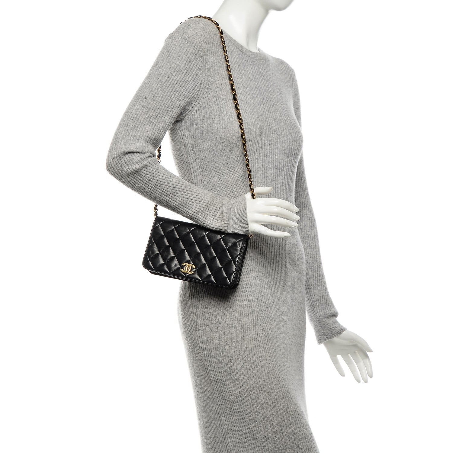 Chanel Lambskin Quilted Mini Flap Black 2 of 8