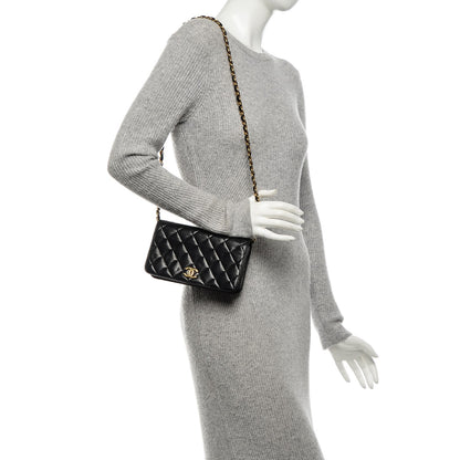 Chanel Lambskin Quilted Mini Flap Black 2 of 8