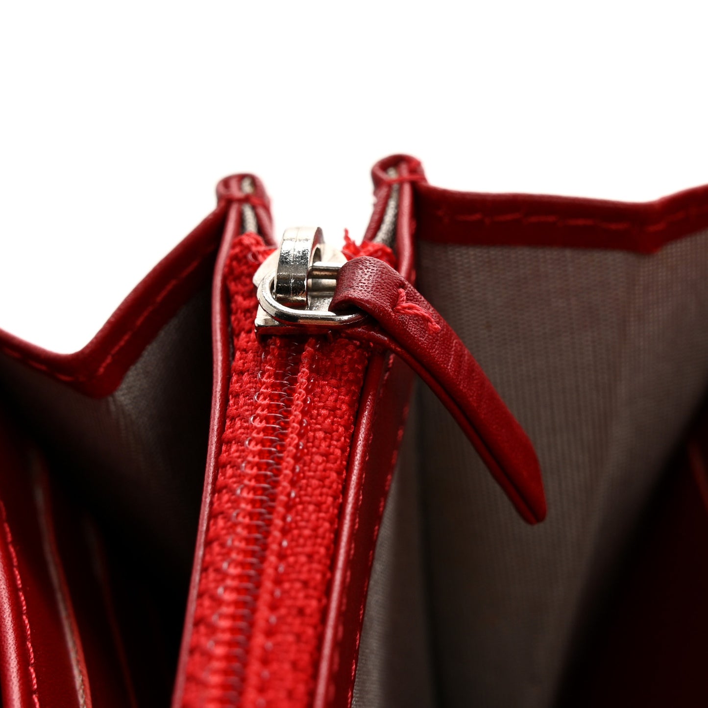 Patent Calfskin Quilted Large Brilliant Flap Wallet Dark Red