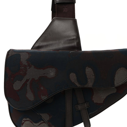 Christian Dior X PETER DOIG Denim Camouflage Saddle Bag Brown 8 of 10