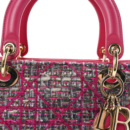 Christian Dior Tweed Medium Lady Dior Pink Multicolor 8 of 10