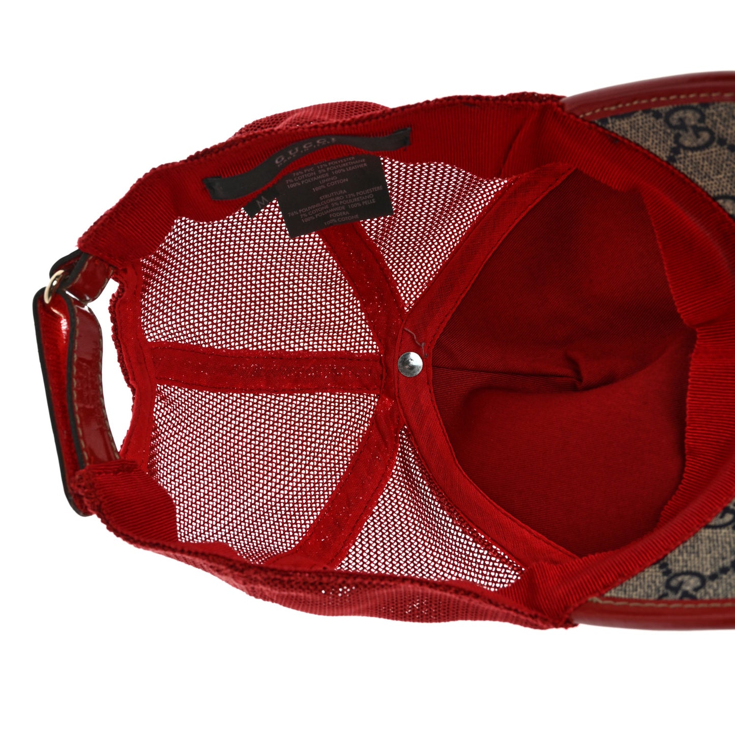 GG Supreme Monogram Baseball Hat S Beige Red Multicolor