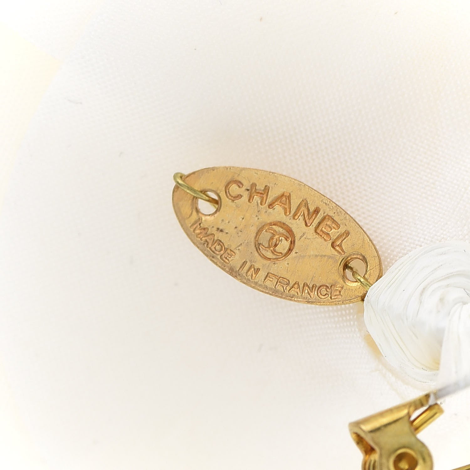 Chanel Silk Taffeta Camellia Brooch Pin White 5 of 7