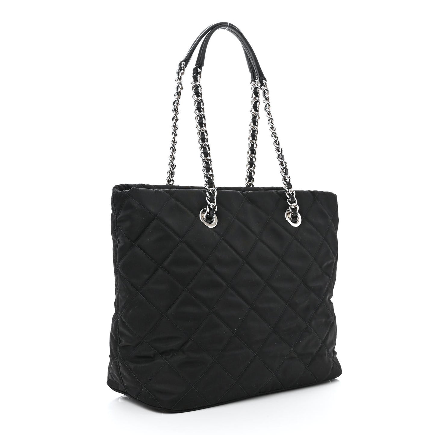 Nylon Tessuto Impuntu Quilted Tote Black