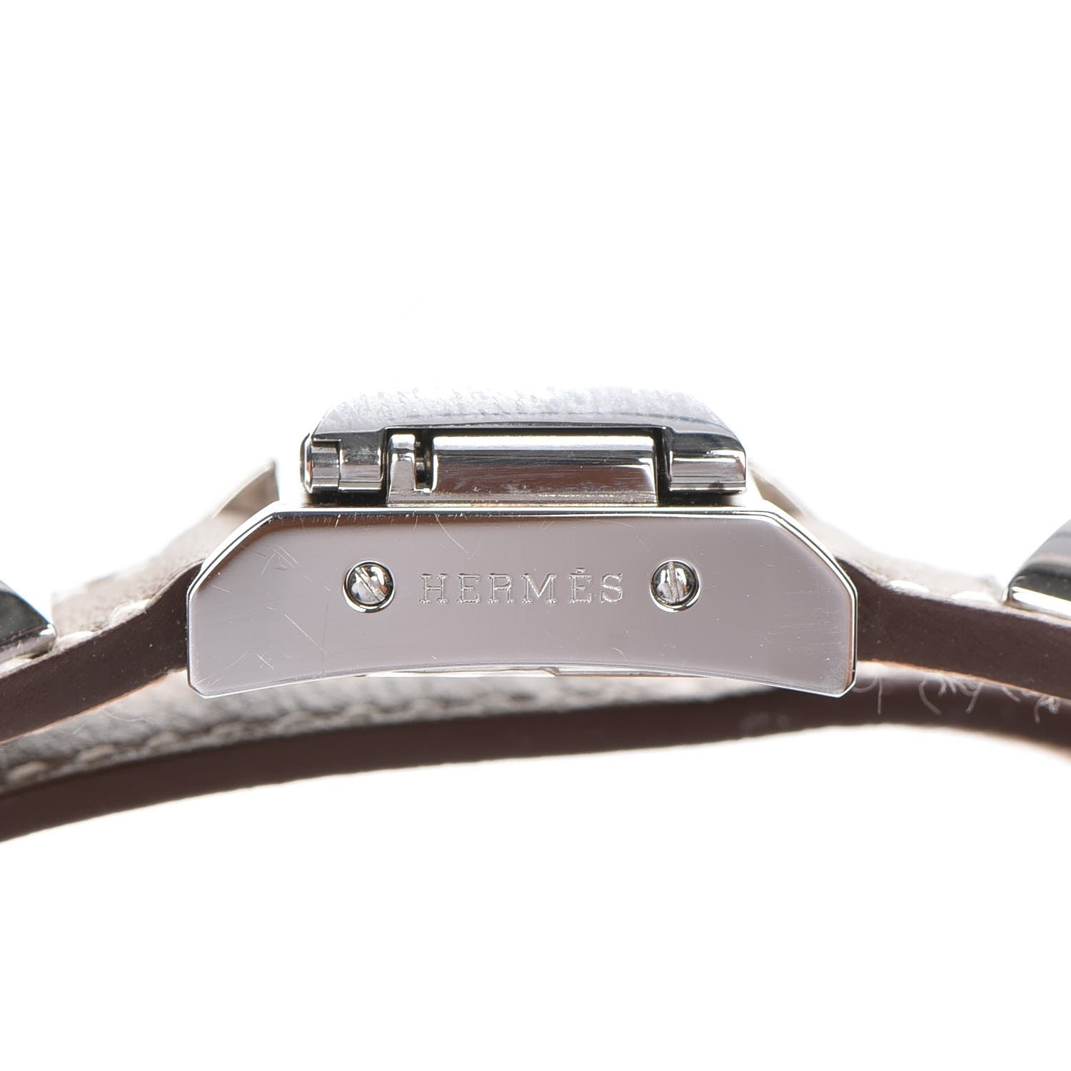 Hermes Stainless Steel Swift 16mm Medor Double Tour Quartz Watch Etoupe 3 of 11