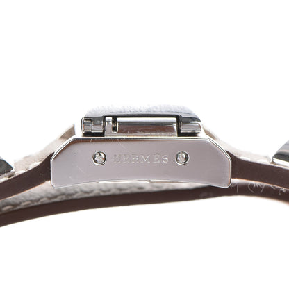 Hermes Stainless Steel Swift 16mm Medor Double Tour Quartz Watch Etoupe 3 of 11