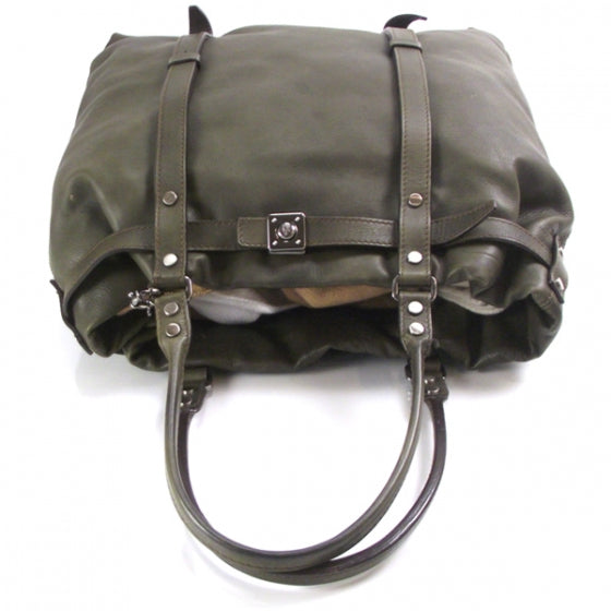 Leather Kentucky Large Tote Olive