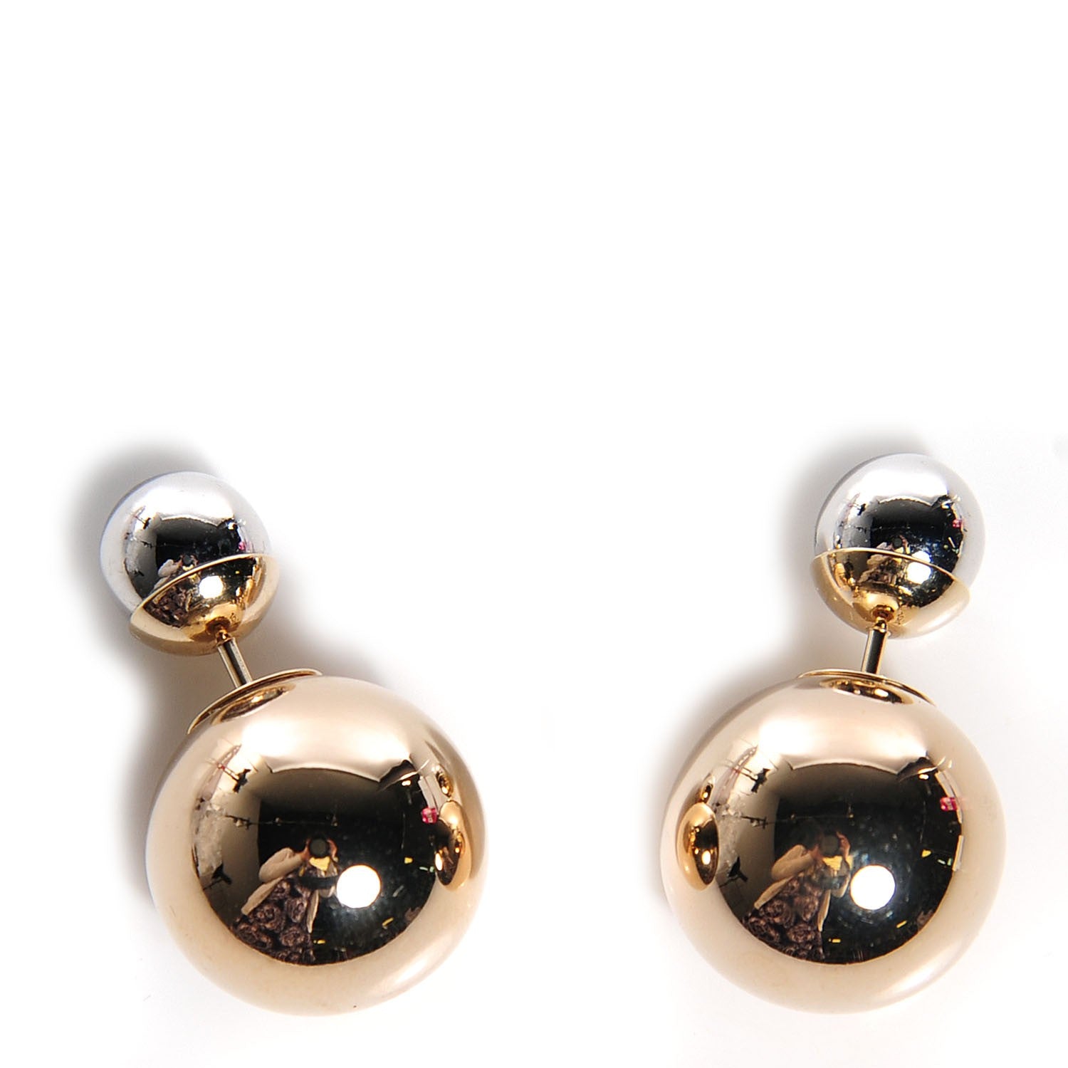 Christian Dior Mise En Dior Tribal Earrings Rose Gold Silver 1 of 4