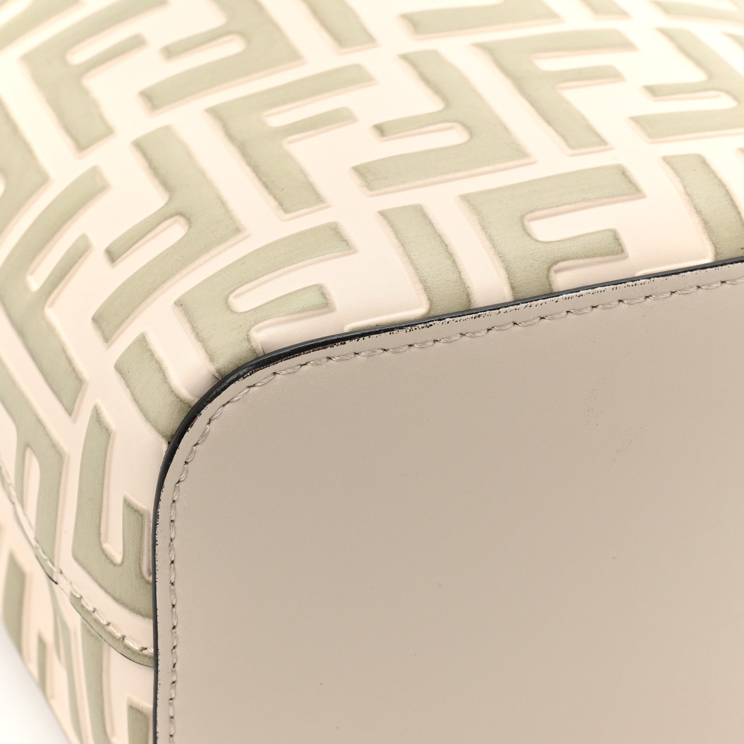 Vitello Liberty F is Fendi Bi-Color FF 1974 Embossed Mini Mon Tresor Bucket Bag Camelia Mandorlo