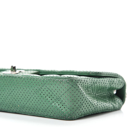 Chanel Lambskin Perforated East West Flap Green 7 of 10