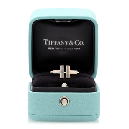 Tiffany 18K Rose Gold Mother of Pearl T Wire Ring 49 5 5 of 5