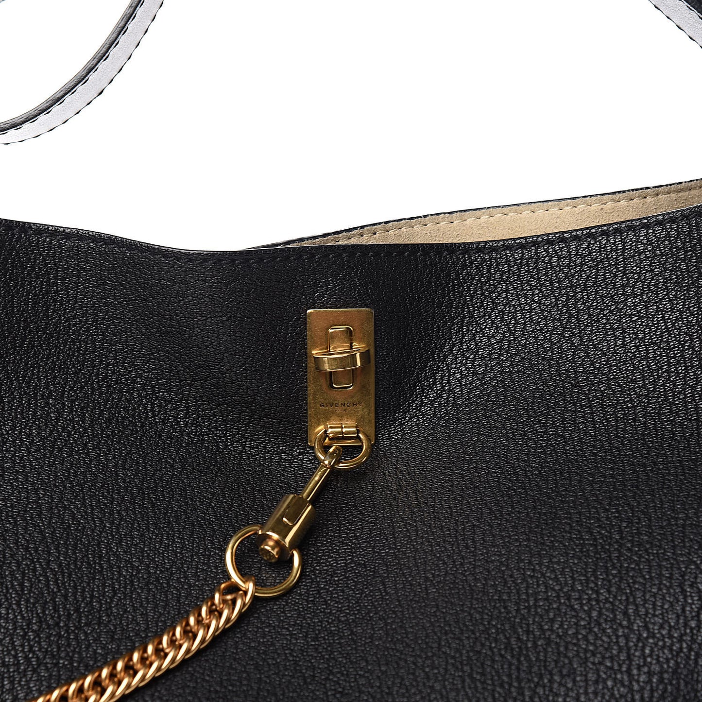 Grained Calfskin GV Bucket Bag Black