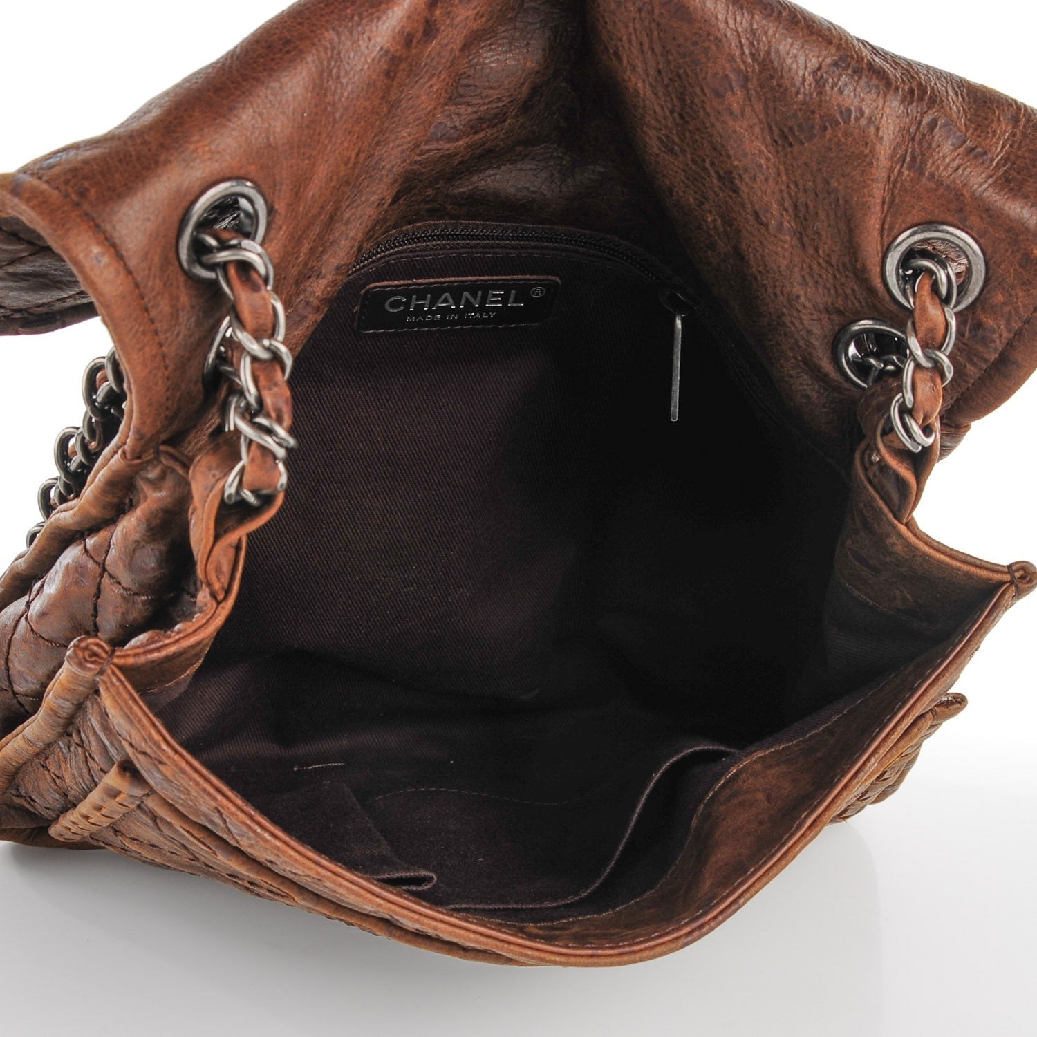 Chanel Aged Crumpled Calfskin Small Vintage Flap Brown 5 of 9