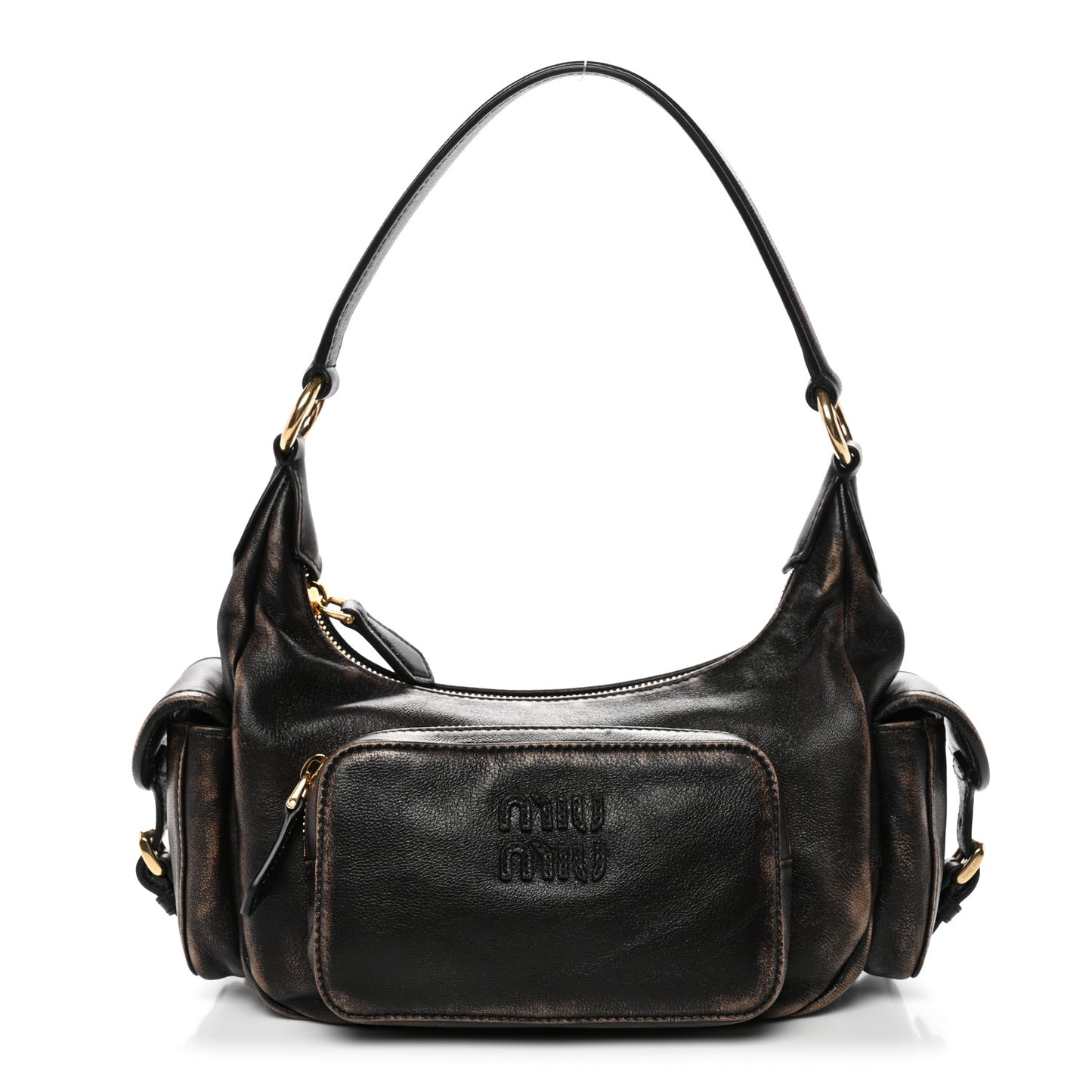 Distressed Nappa Pocket Bag Sand Coffee