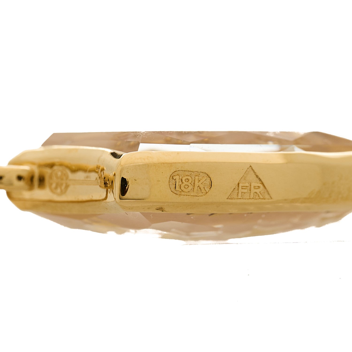 Foundrae 18K Yellow Gold Diamond Quartz Large Per Aspera Ad Astra Sealed Gemstone Crest Pendant 4 of 6