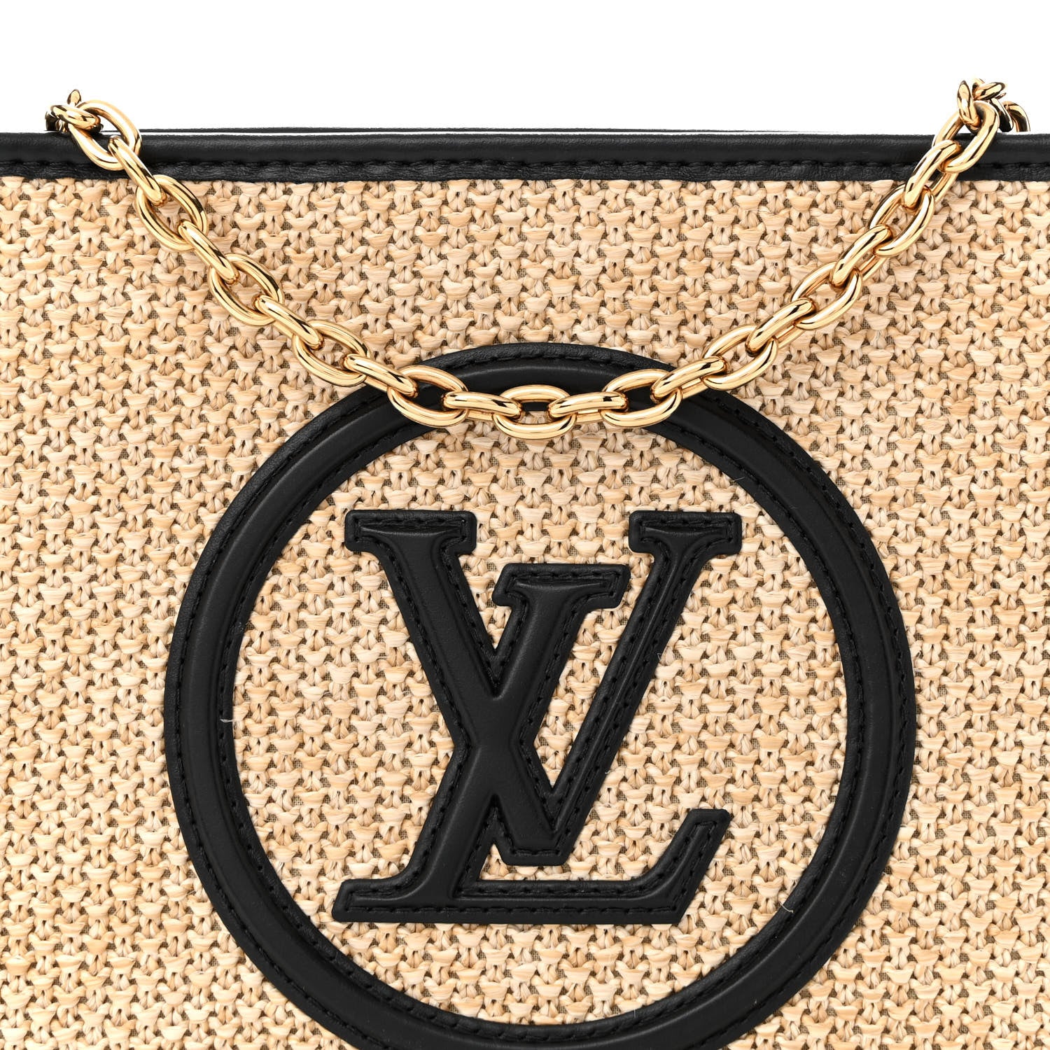 Louis Vuitton Raffia Calfskin Monogram Giant Pouch 7 of 9