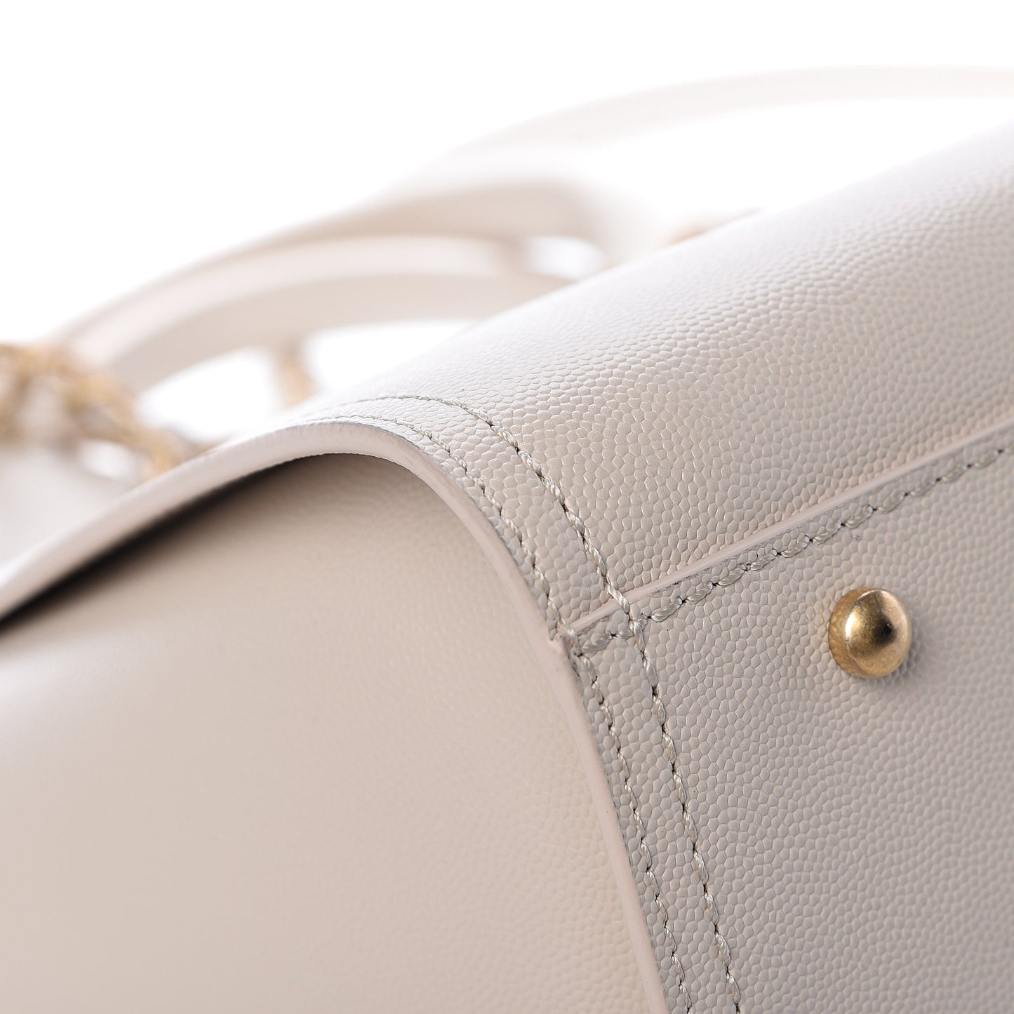 Caviar Small Studded Deauville Tote Ivory