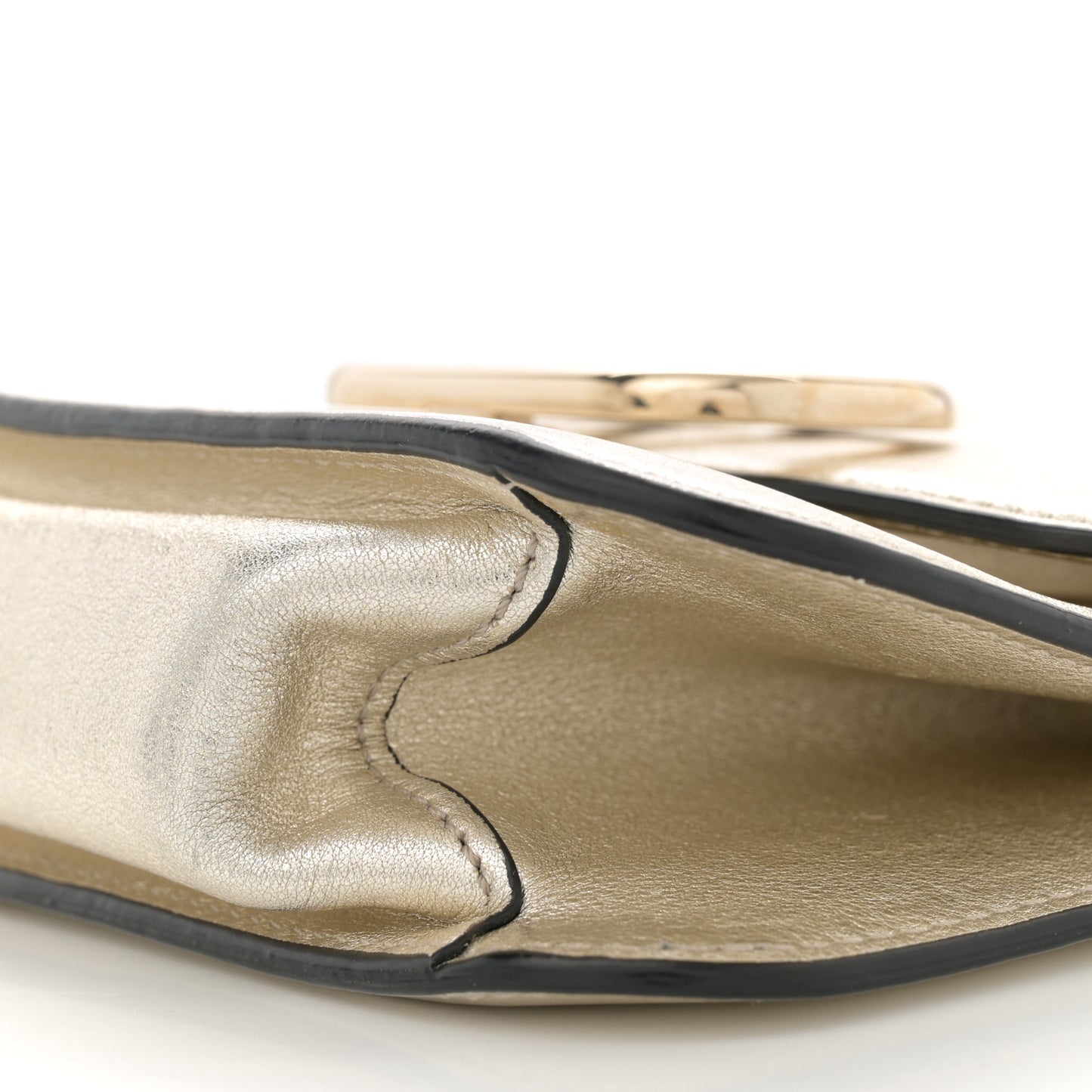 Metallic Calfskin Small VSling Shoulder Bag Gold