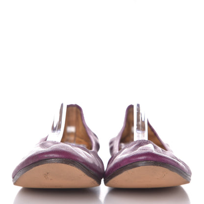 Lanvin Lambskin Elastic Ballet Flats 42 Purple 2 of 9