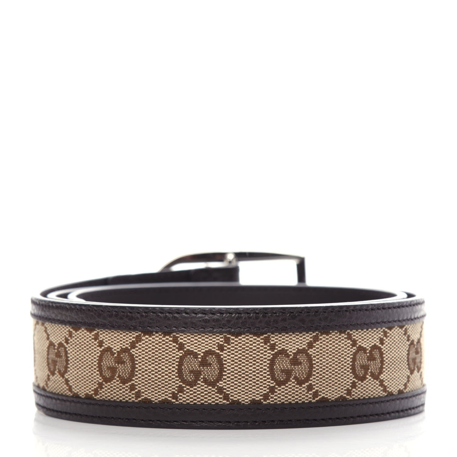 Gucci Monogram Dollar Calfskin 40mm Belt 85 34 Beige Ebony Testa di Moro 2 of 5