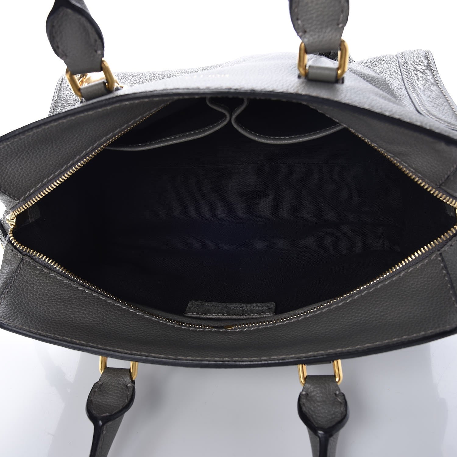 Alexander McQueen Pebbled Calfskin Small Skull Padlock Zip Around Tote Dark Grey 5 of 7