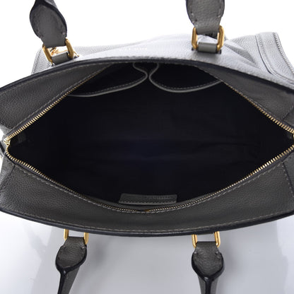 Alexander McQueen Pebbled Calfskin Small Skull Padlock Zip Around Tote Dark Grey 5 of 7