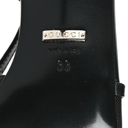 Gucci Tela Retino Nappa Charlotte Crystal GG Monogram Square G 75mm Slingback Pumps 38 Black 7 of 9