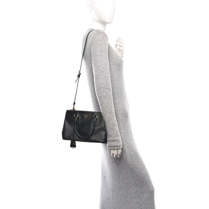 Prada Saffiano Mini Galleria Double Zip Tote Black 2 of 9