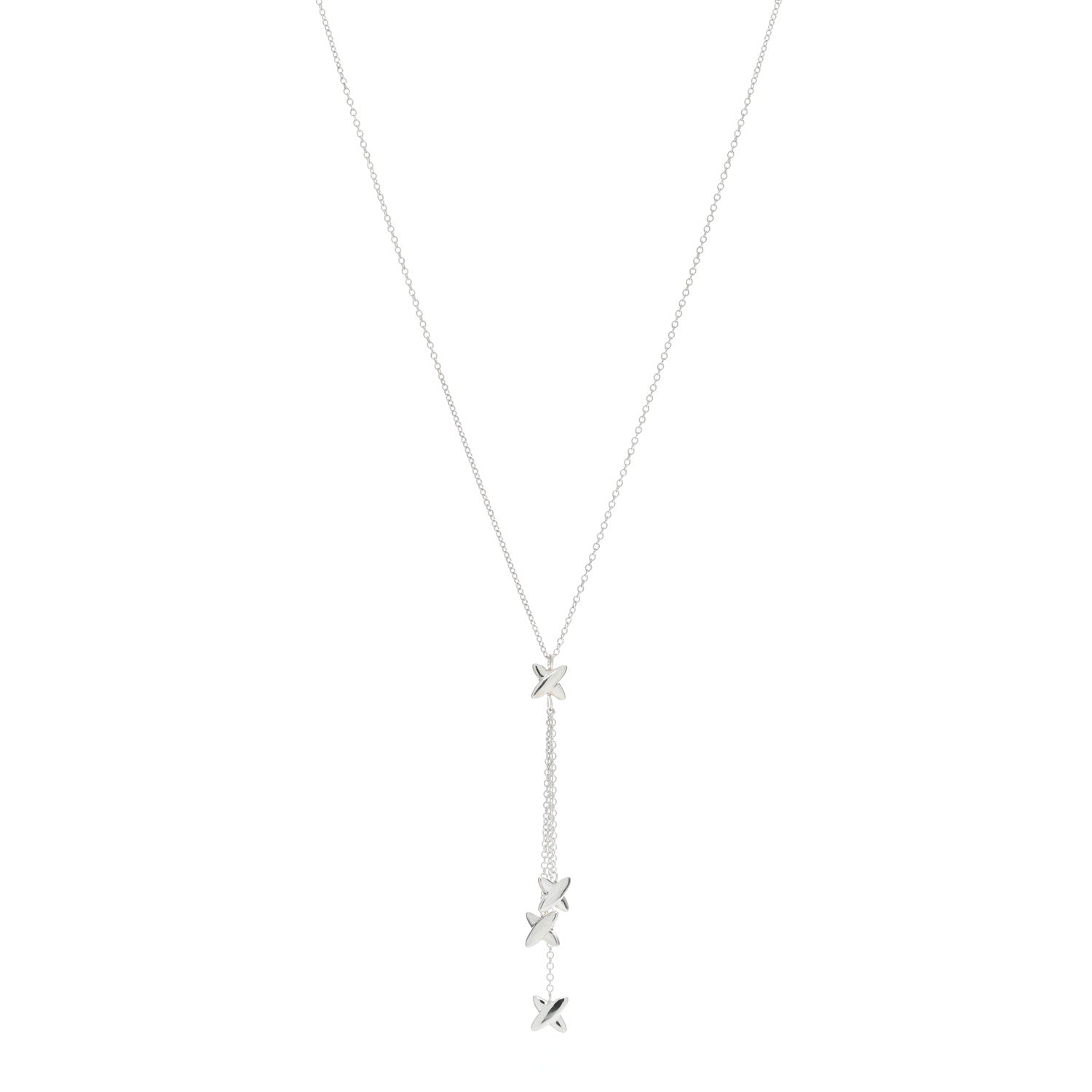 Tiffany Sterling Silver X Lariat Necklace 1 of 3