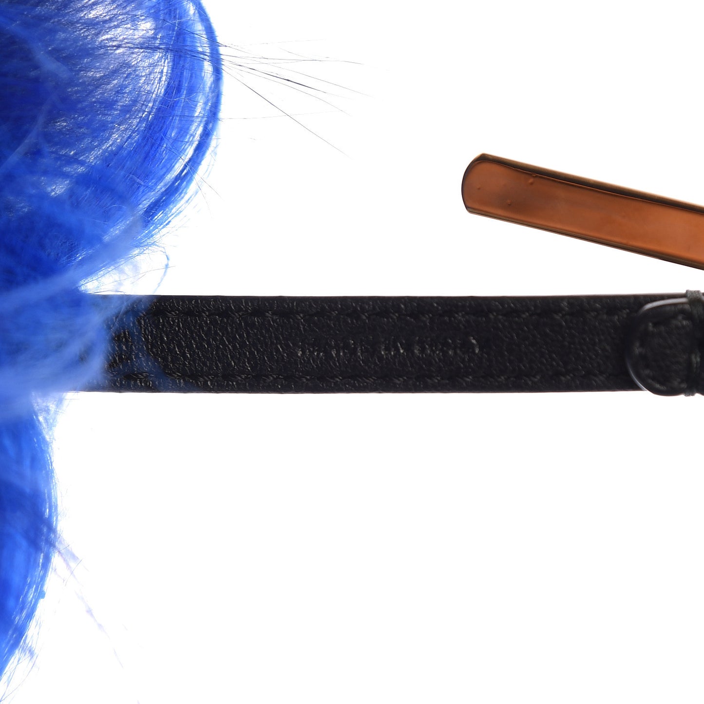 Lambskin Goat Fur Studded Punkarlito Bag Charm Blue