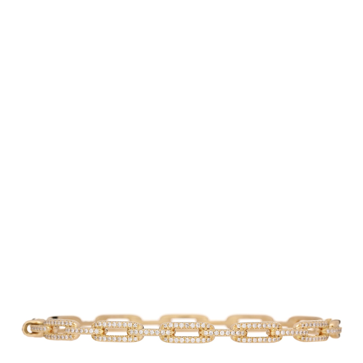 18K Yellow Gold Diamond 4mm Stax Chain Link Bracelet