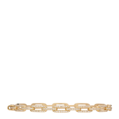 David Yurman 18K Yellow Gold Diamond 4mm Stax Chain Link Bracelet 1 of 4