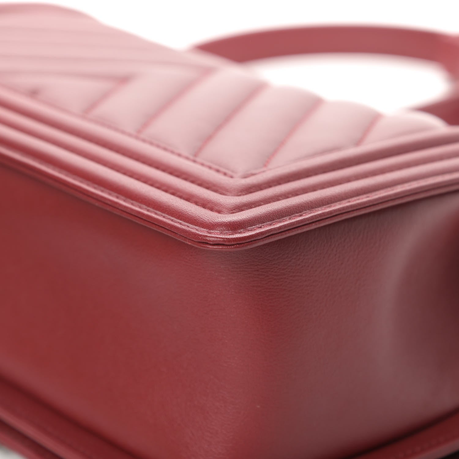 Chanel Lambskin Chevron Quilted Medium Boy Flap Red 11 of 13