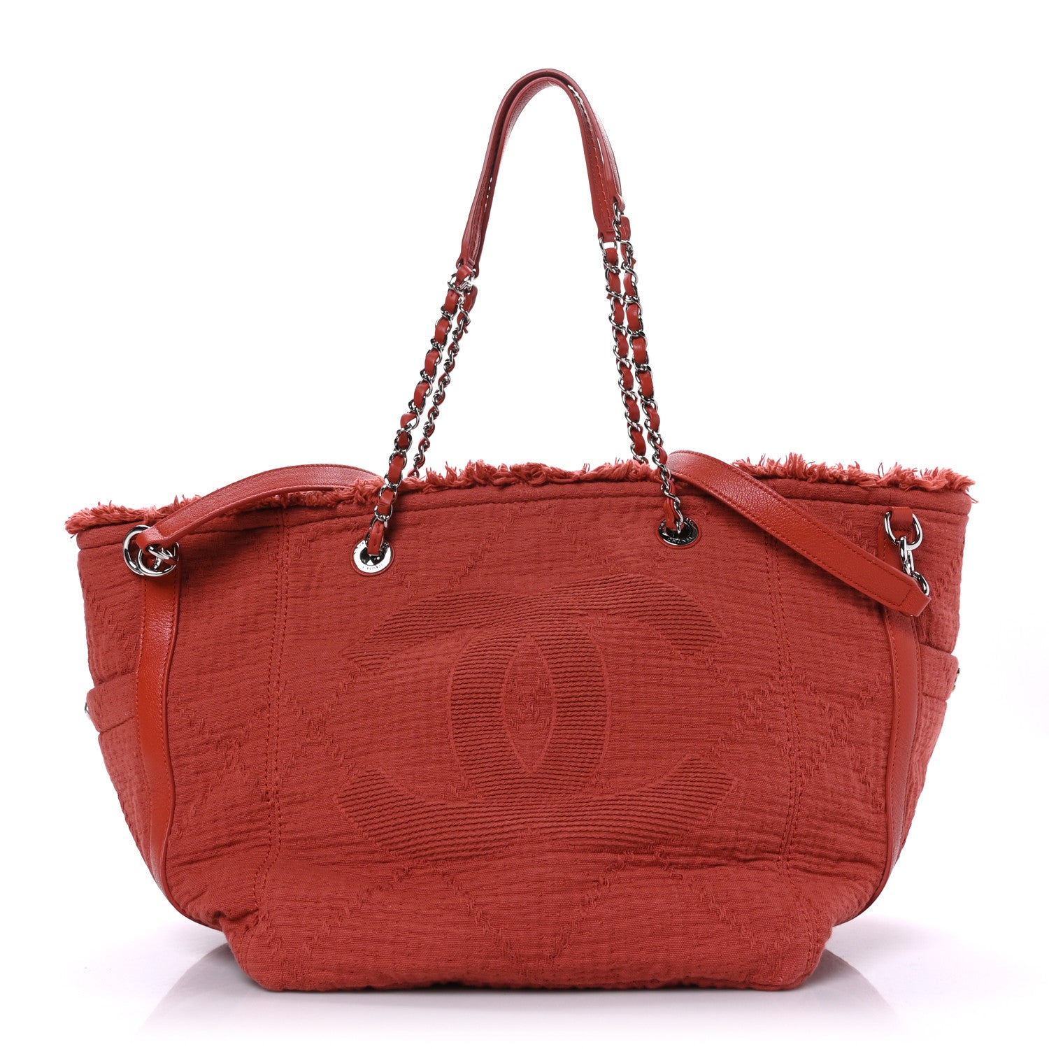 Chanel Canvas Small Double Face Shopping Tote Red 1 of 11