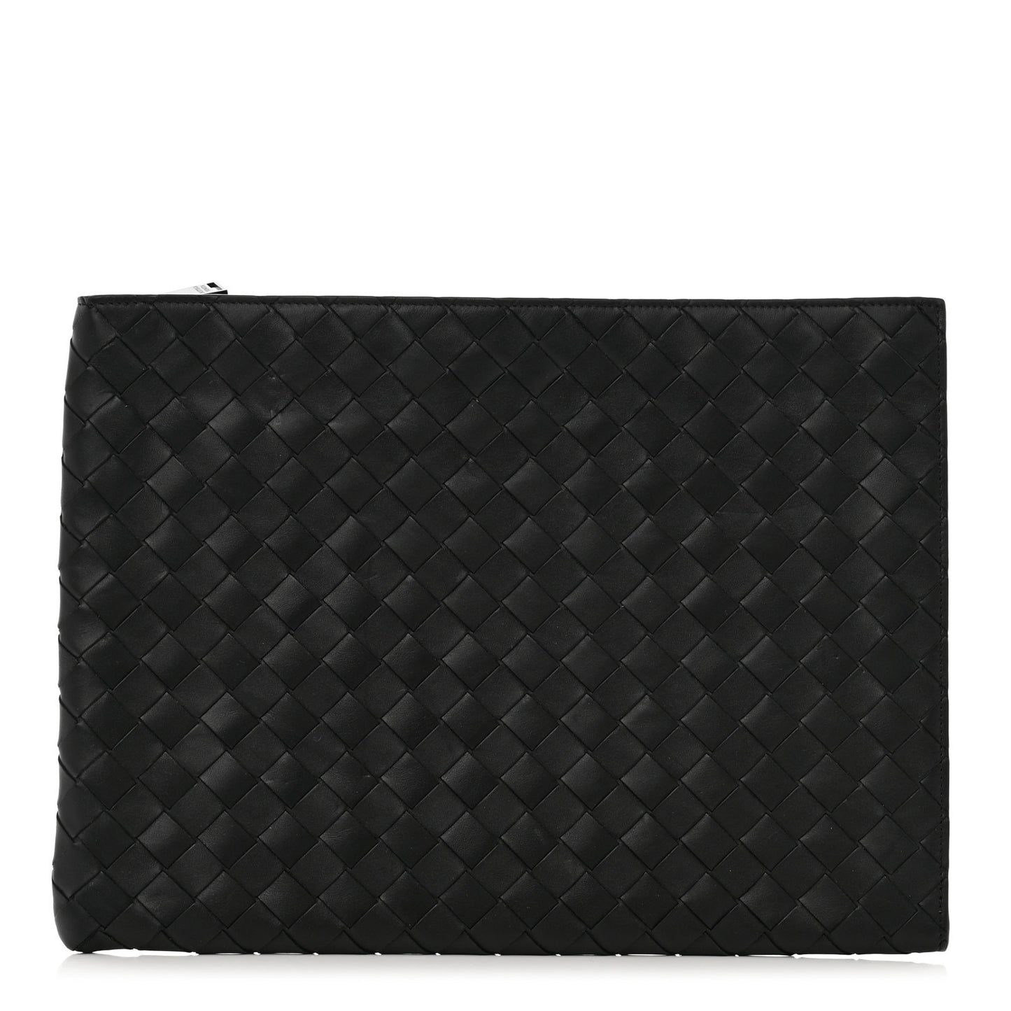 Nappa Intrecciato Flat Zip Pouch Black