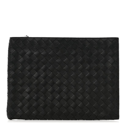 Bottega Veneta Nappa Intrecciato Flat Zip Pouch Black 1 of 6