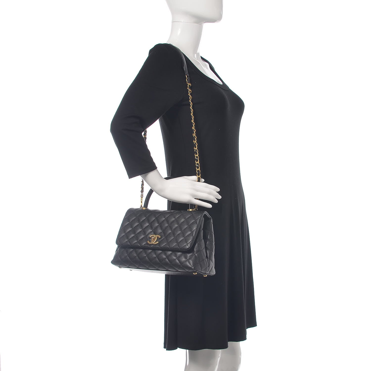 Chanel Caviar Quilted Small Coco Handle Flap Black 2 of 13