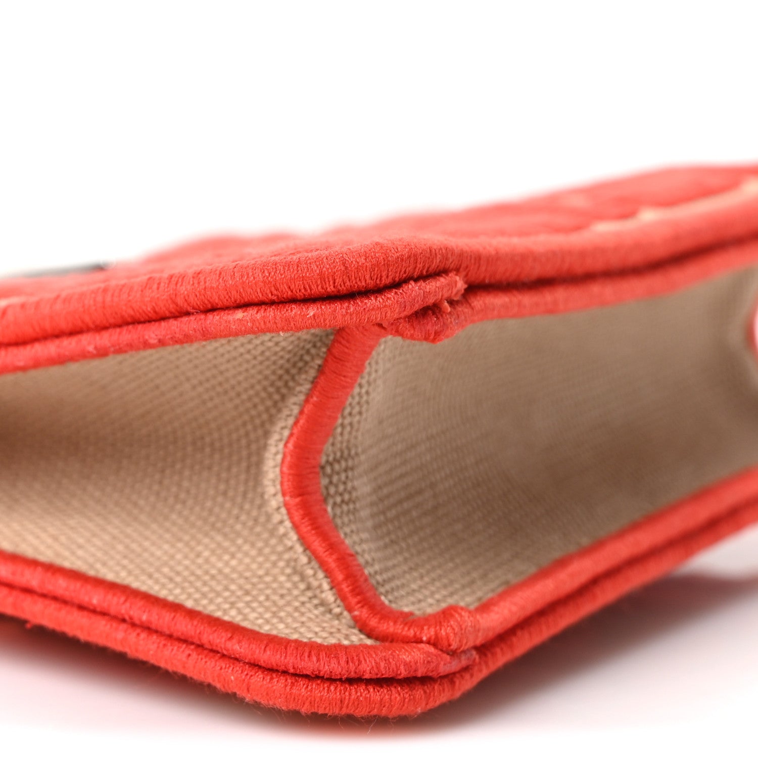 Fendi Canvas Vitello Volanato FF Embroidered Pico Peekaboo Charm Sand Tulipano 8 of 9