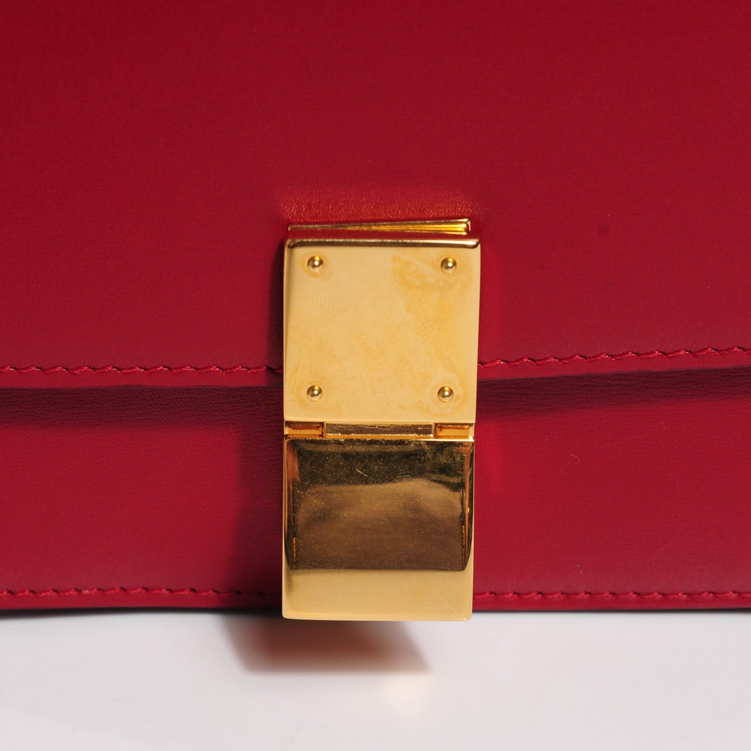 Celine Smooth Calfskin Small Classic Box Flap Bag Red 7 of 11