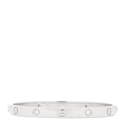 Cartier 18K White Gold 4 Diamond LOVE Bracelet 18 1 of 5
