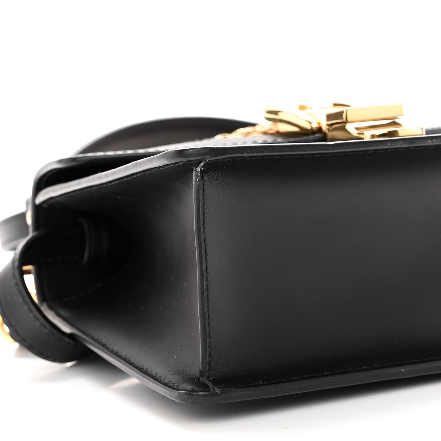 Calfskin Mini Sylvie Top Handle Bag Black