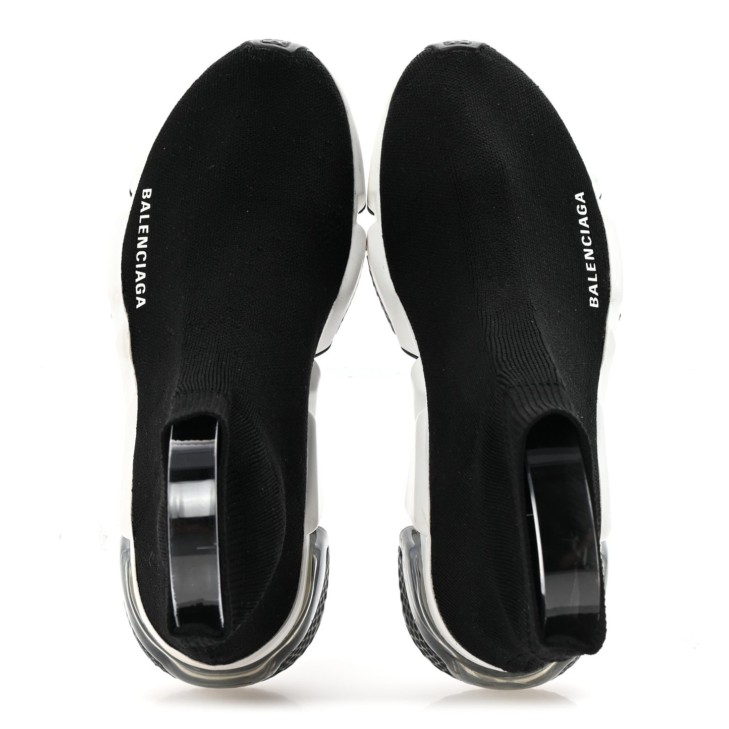 Neoprene Knit Womens Speed Clear Sole Sneakers 38 Black White