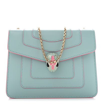 Bulgari Calfskin Serpenti Forever Crossbody Bag Light Blue 1 of 10
