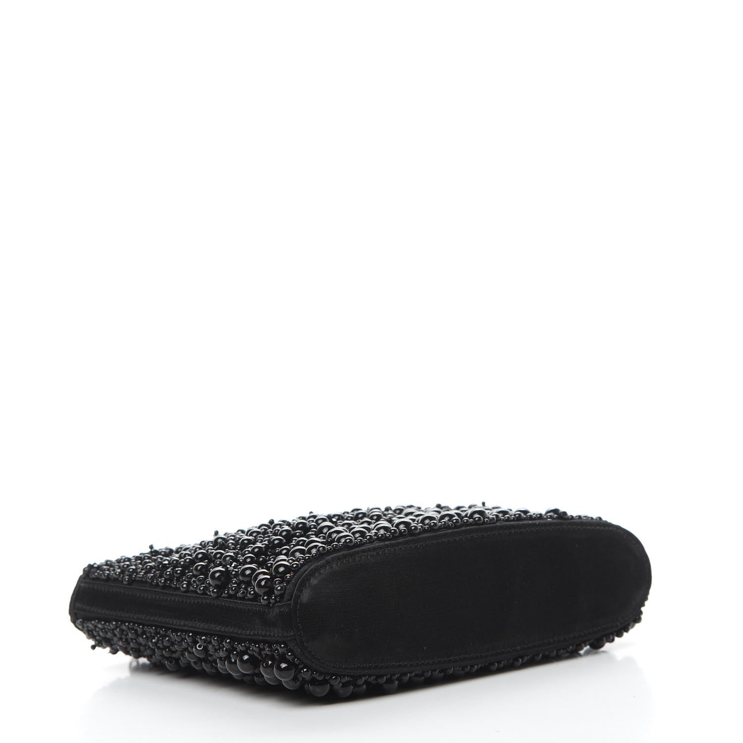 Chanel Satin Beaded CC Evening Bag Black 4 of 12