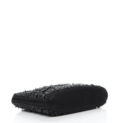 Chanel Satin Beaded CC Evening Bag Black 4 of 12