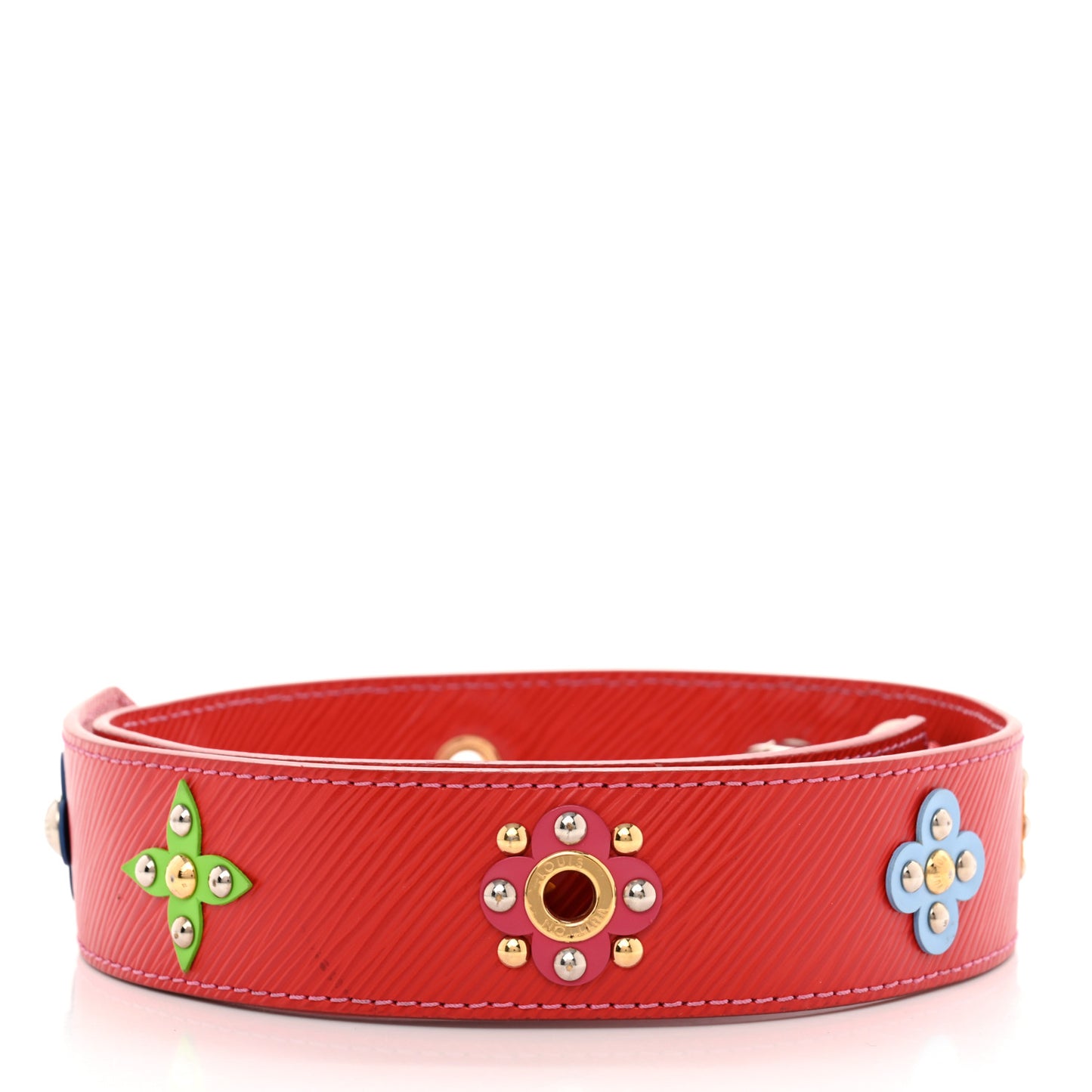 Epi Mechanical Flowers Bandouliere Shoulder Strap Coquelicot