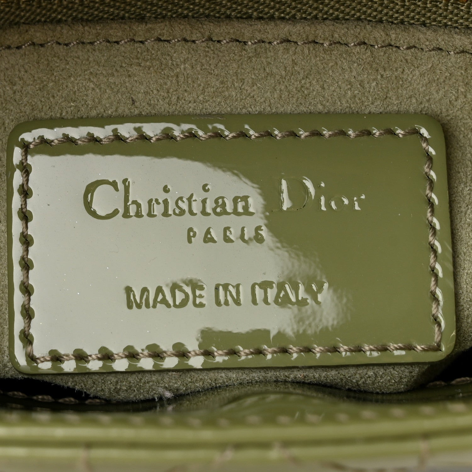 Christian Dior Patent Cannage Mini Lady Dior Dusty Green 6 of 10