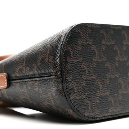 Celine Canvas Calfskin Triomphe Teen Honorine Bag Tan 10 of 11