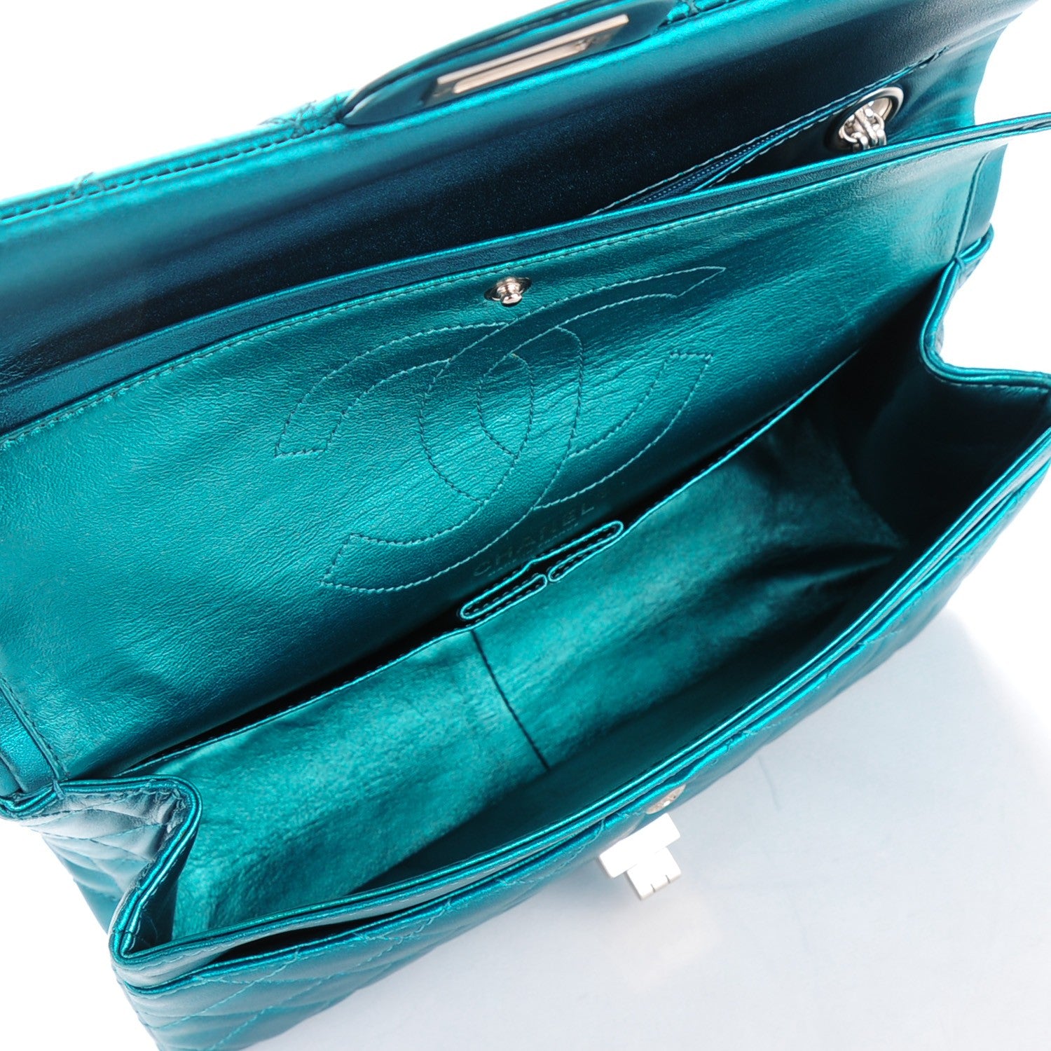 Chanel Metallic Calfskin Quilted 2.55 Reissue 226 Flap Turquoise 5 of 8